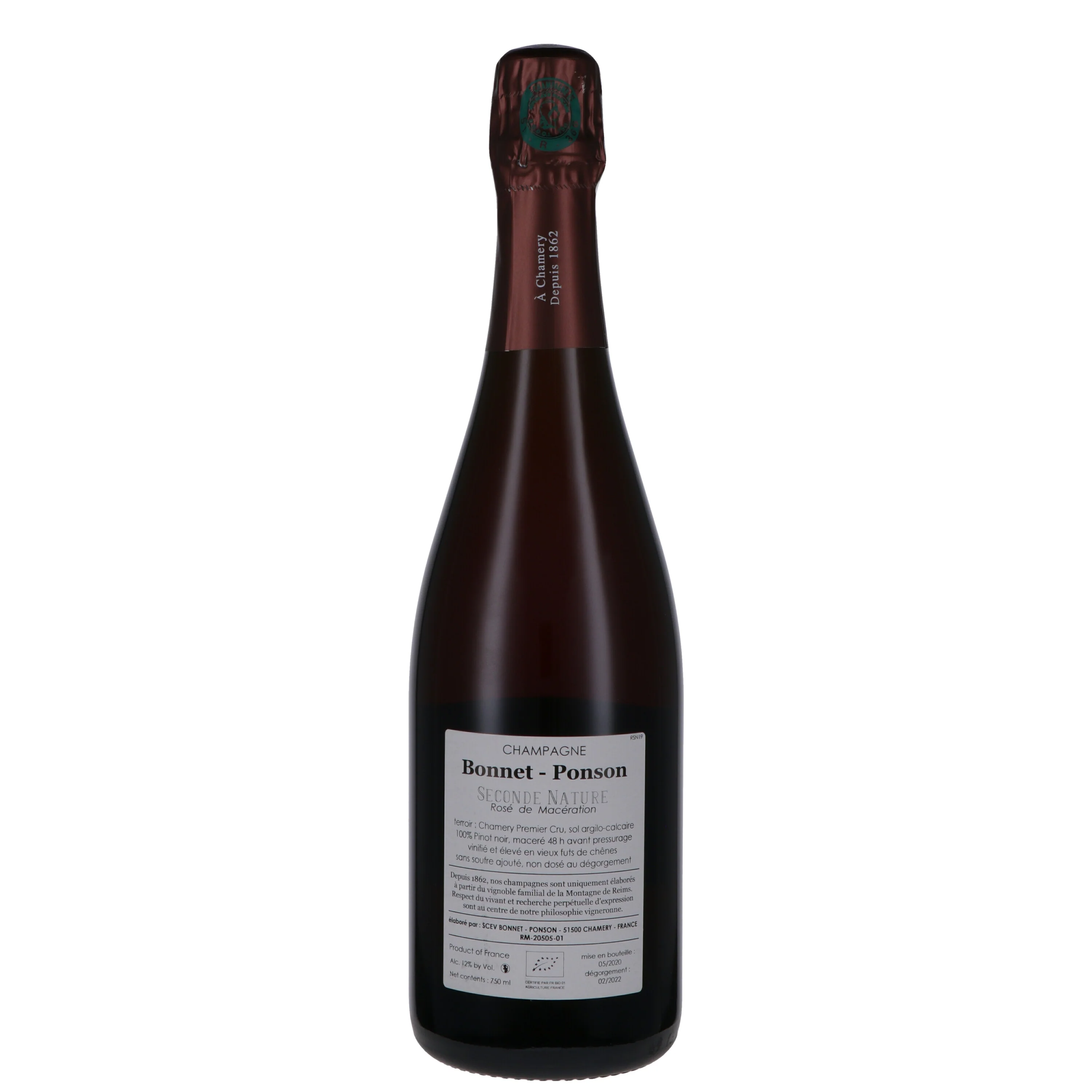 Champagne Dosage Zero Rosé Premier Cru "Seconde Nature" - Bonnet-Ponson - Image 2