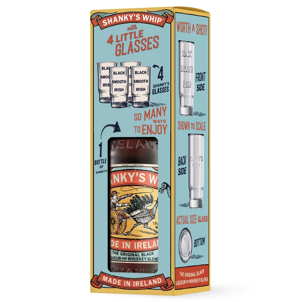 Irish Liqueurs "Shanky’s Whip" - Shanky's Whip (0.7l, gift box con 4 bicchieri)